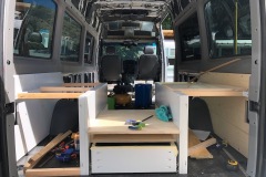Dinette Bed Storage Drawer Sprinter Campervan Conversion build