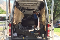 Installing Insulation in a Mercedes Sprinter Van Conversion Campervan