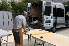 Installing Base Floor in a Mercedes Sprinter Van Conversion Campervan